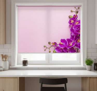 Orchidea rózsaszín háttérrel redőnyök konyha - TenStickers