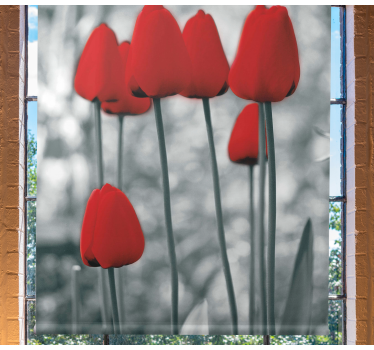 Piros tulipán színes virág Sávroló - TenStickers