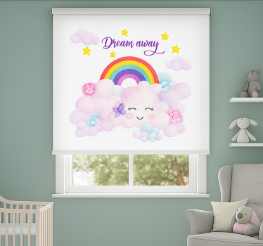 Rózsaszín felhők és szivárvány Redőnyök gyerekek - TenStickers