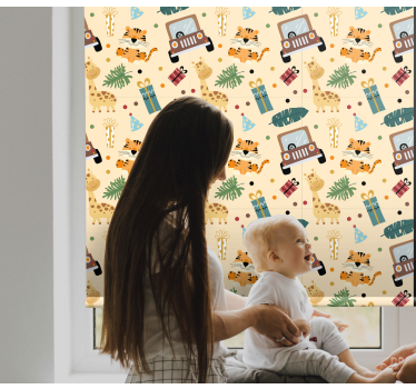 Szafari témájú kalandok Redőnyök gyerekek - TenStickers