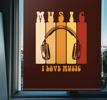 Szeretem a zenét retro design tini Sávroló - TenStickers