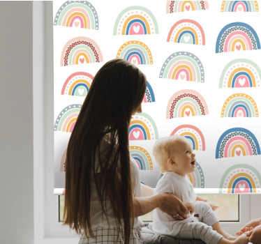Színes szív szivárvány Redőnyök gyerekek - TenStickers