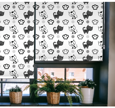 Szürke és fehér macskák redőnyök állatok - TenStickers
