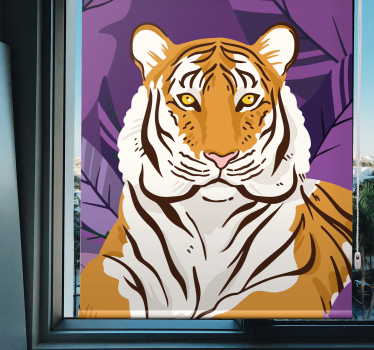Tigris portré levelekkel redőnyök állatok - TenStickers