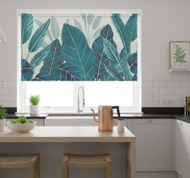 Tropical leaves 3d vízfesték redőnyök konyha - TenStickers
