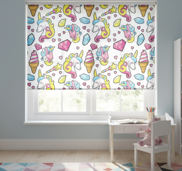 Unicornis fantázia minta redőnyök gyerekeknek - TenStickers