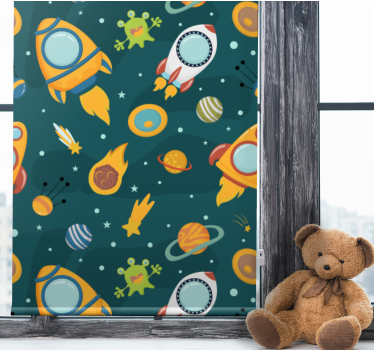 Űrkaland témájú redőnyök gyerekeknek - TenStickers