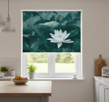 Zen fehér lótuszvirág redőnyök konyha - TenStickers