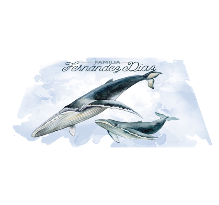 Bálna család illusztráció tányéralátétek névvel - TenStickers