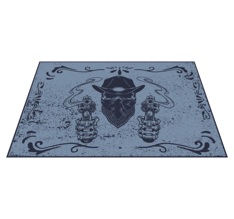 Cowboy koponya és nyáj kék alátétek - TenStickers