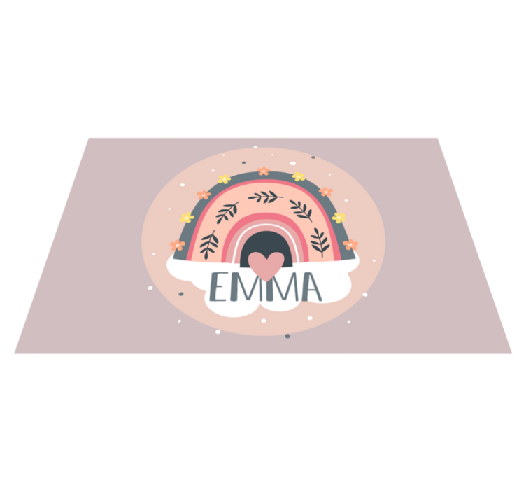 Szivárvány virágos mintás tányéralátétek gyermekeknek - TenStickers