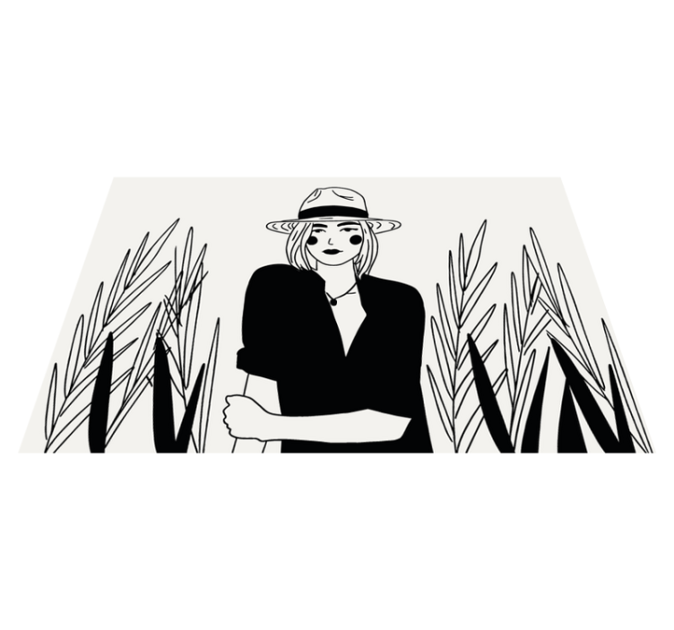 Stílusos női illusztráció - tányéralátétek eredeti - TenStickers