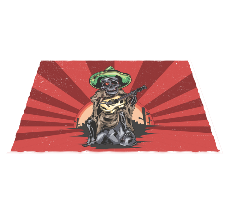 Halloween tányéralátétek csontváz mariachi muzsikus - TenStickers