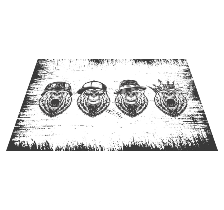 Stílusos medve portrék tányéralátétek eredeti - TenStickers