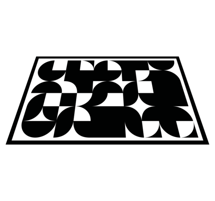 Modern tányéralátétek geometrikus fekete mintával - TenStickers