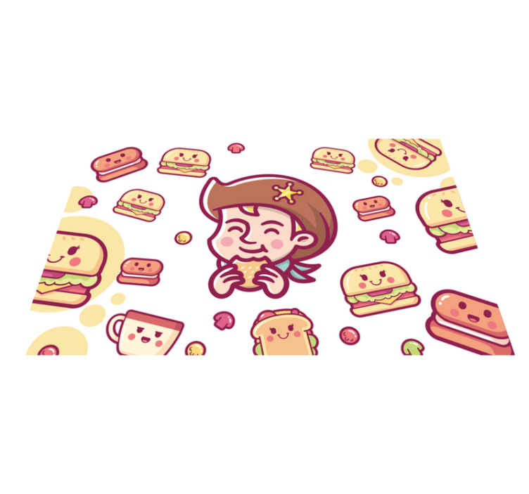 Vidám gyerek burgereket Élvez tányéralátétek gyermekeknek - TenStickers