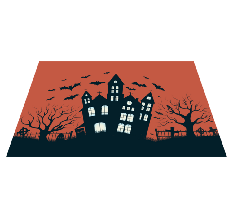 Csillagos kastély repülő denevérek halloween placemats - TenStickers
