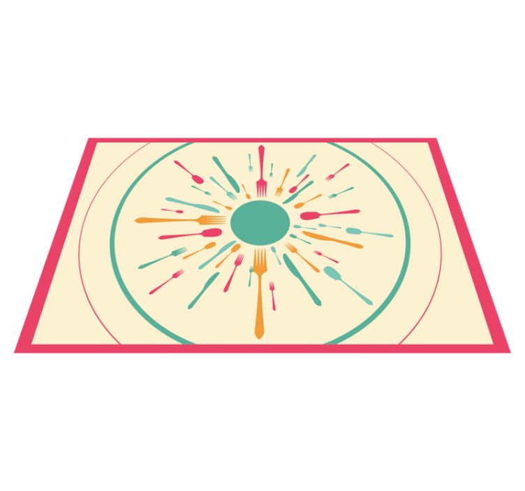 Színes evőeszköz robbanás tányéralátétek modern - TenStickers