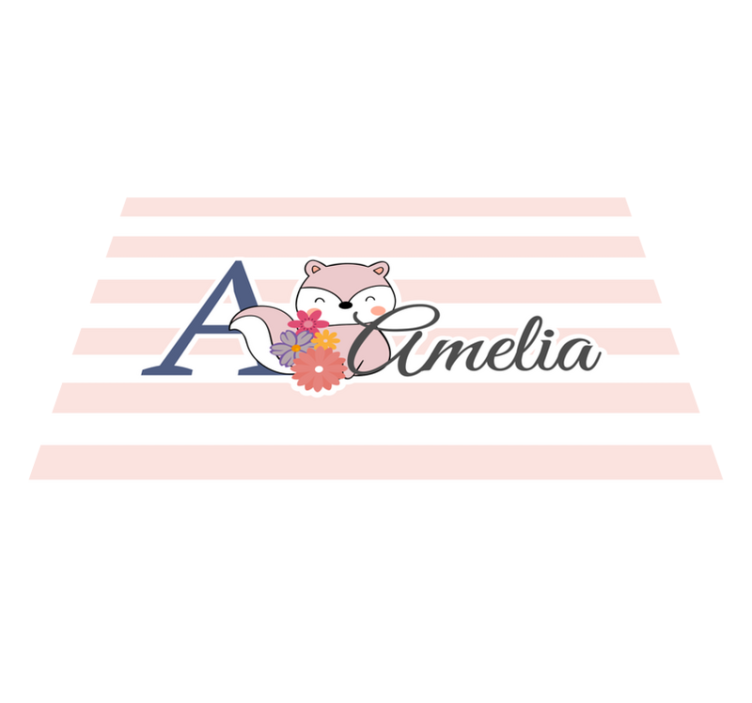 Cuki róka virágokkal tányéralátétek gyermekeknek - TenStickers