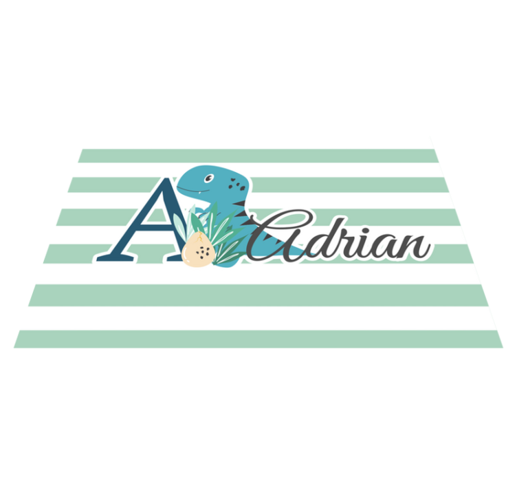 Aranyos állatok dino névvel gyerekek placemats - TenStickers