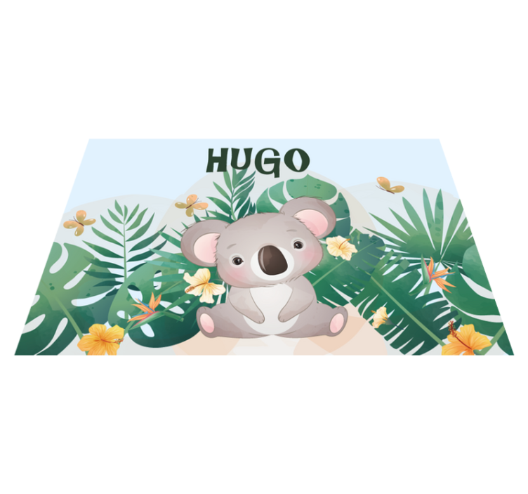 Aranyos koala fiúnak, névvel rendelkező gyermek helytakarókkal - TenStickers