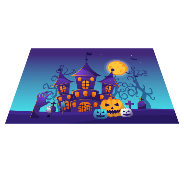 Kísérteties kastély jelenet tányéralátétek halloween - TenStickers