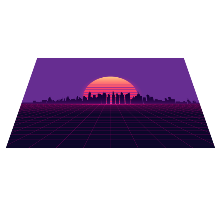 Vaporwave sunset 80-as évek stílusú eredeti alátétek - TenStickers