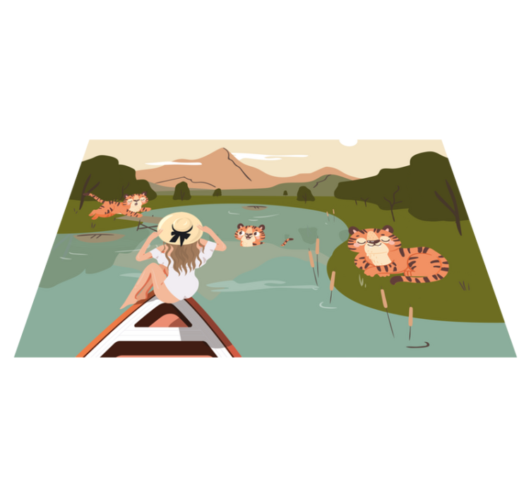 Játékos tigrisek jelenete tányéralátétek gyermekek - TenStickers