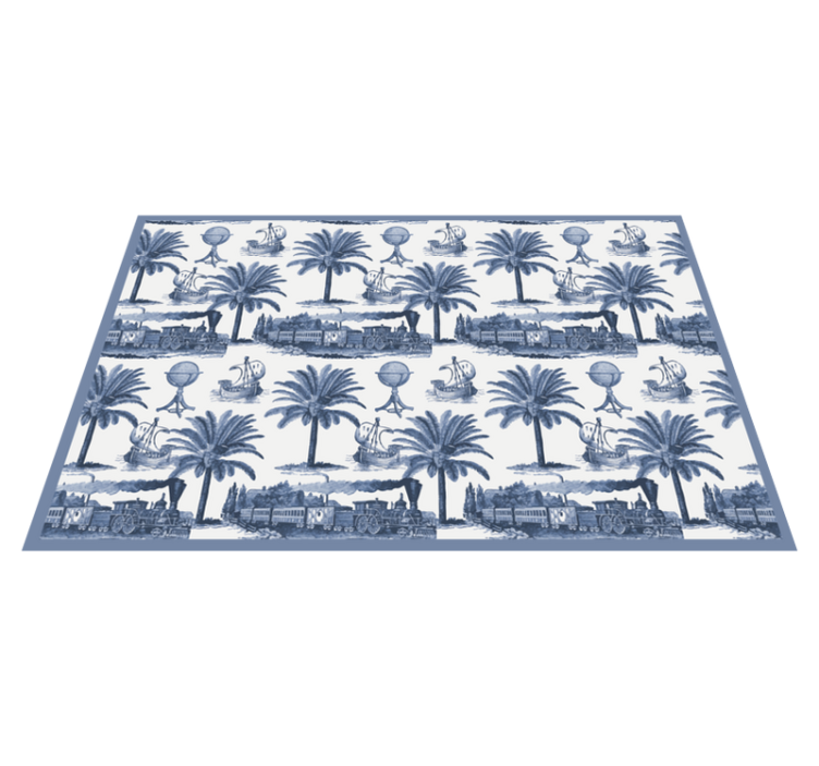 Modern tányéralátétek nosztalgikus utazási jelenetek - TenStickers