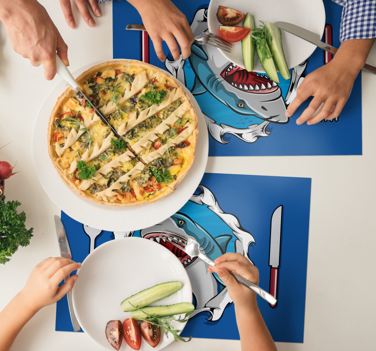 Nagy cápa 3d hal alátétek - TenStickers