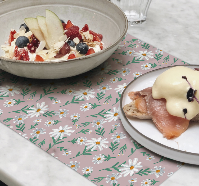 70-es évek százszorszép rózsaszín virágos alátétek - TenStickers