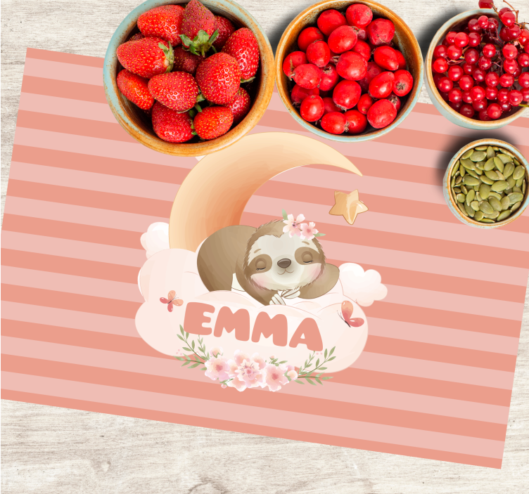 Aranyos állatok lajhár nevű gyermekek placemats - TenStickers