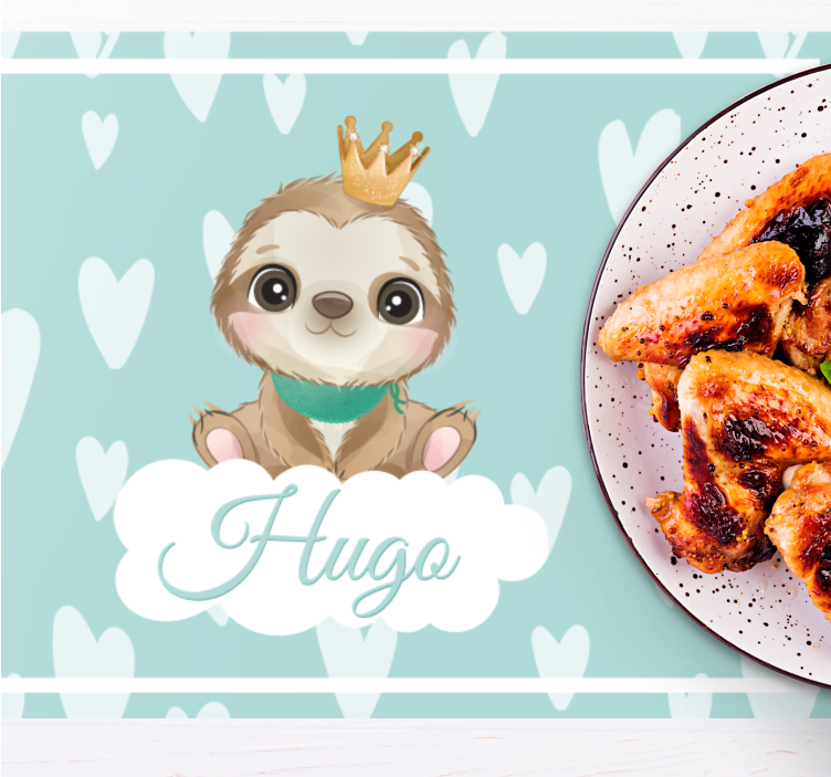 Aranyos lajhár névvel rendelkező fiúknak gyermek alátétek - TenStickers