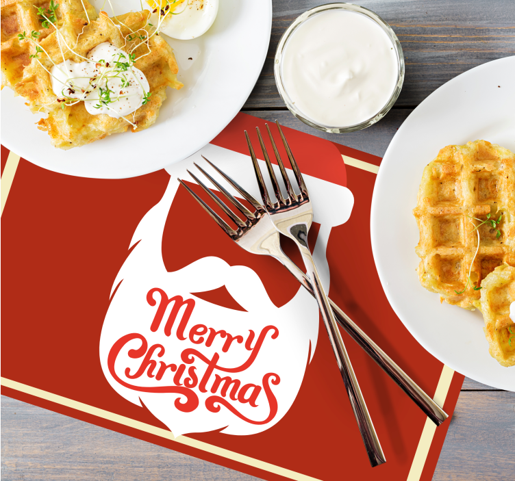 Boldog karácsonyt télapó szakáll karácsonyi alátétek - TenStickers