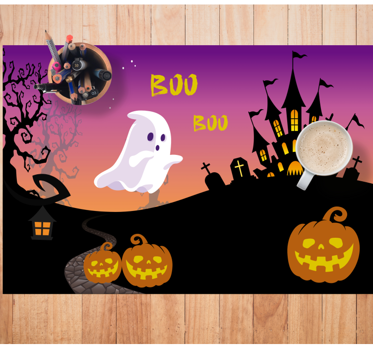 Boo halloween night halloween placemats - TenStickers