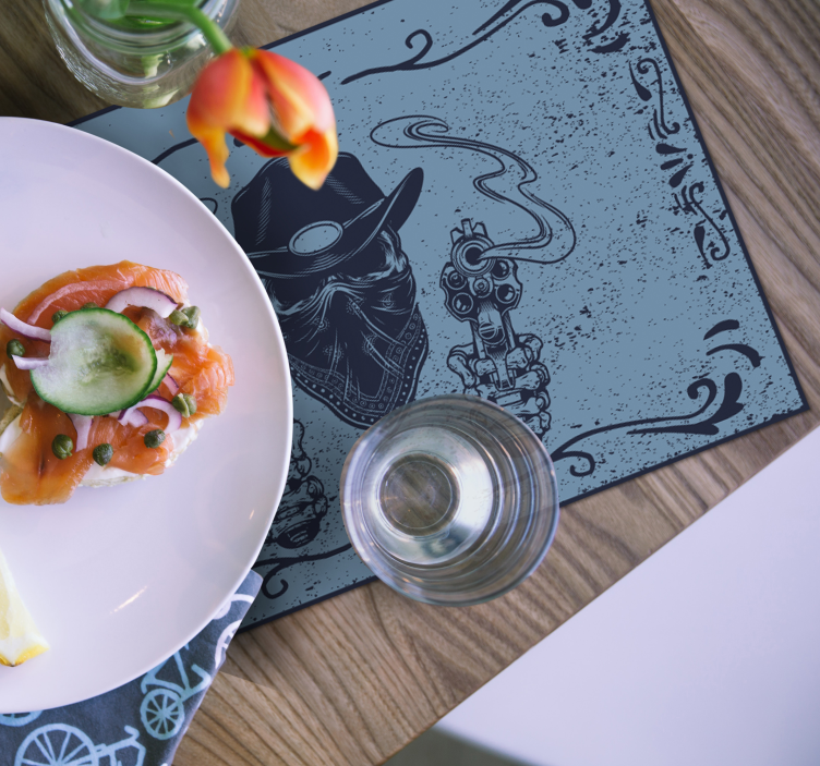 Cowboy koponya és nyáj kék alátétek - TenStickers