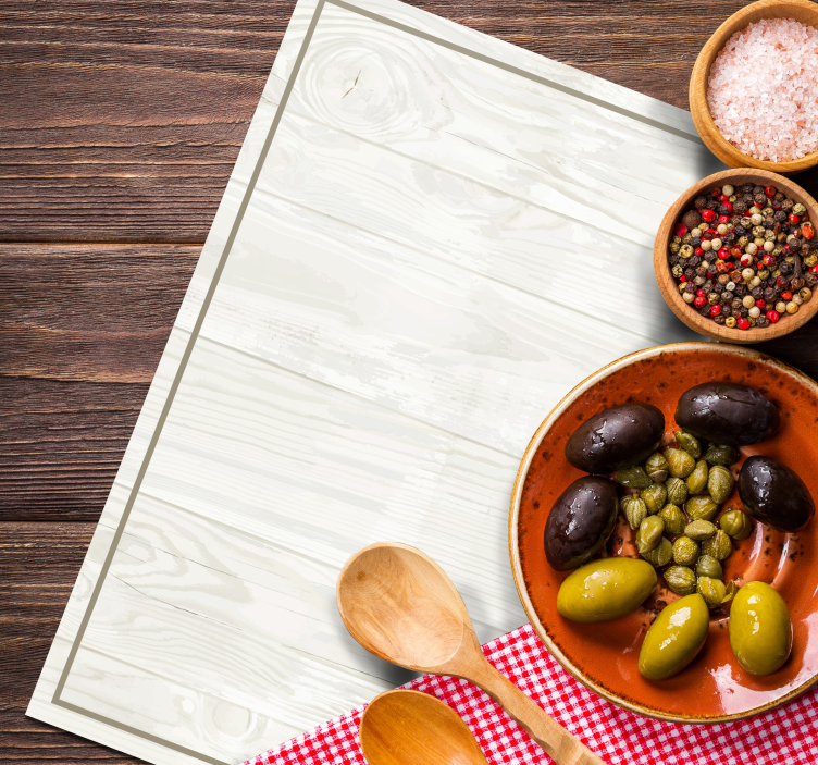 Fehér fa téglalap alakú alátétek - TenStickers