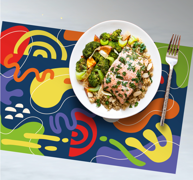 Színes absztrakt stílusú éttermi alátétek - TenStickers