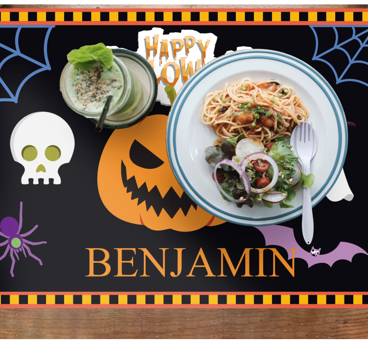 Gyerekek halloween minta név placemats - TenStickers