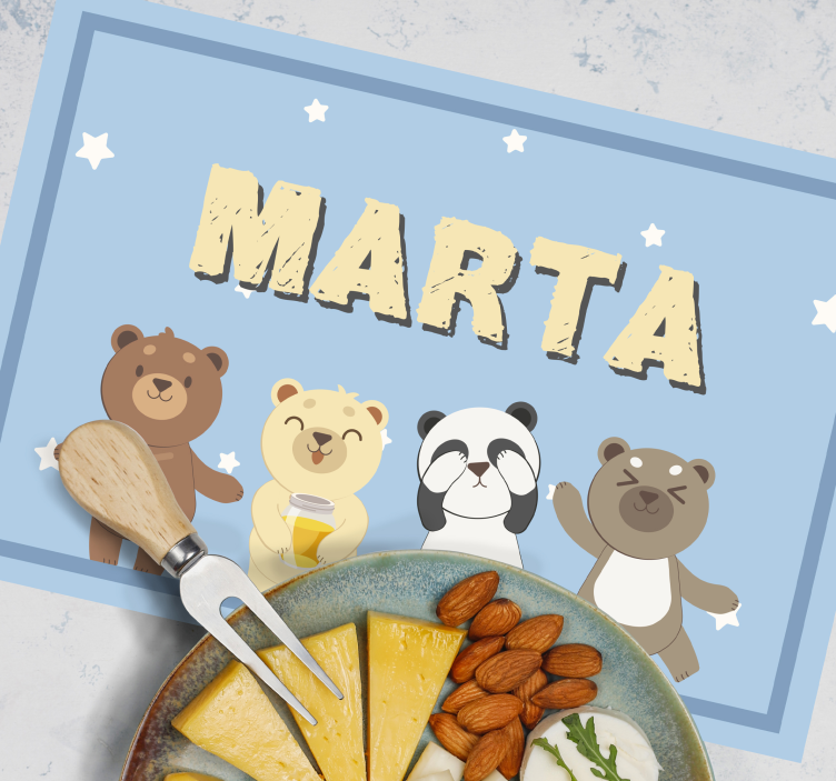 Imádnivaló medve testreszabható gyermek alátét - TenStickers