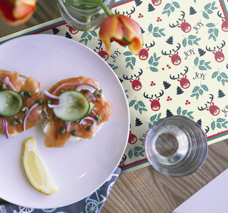 öröm és rénszarvas karácsonyi alátétek - TenStickers