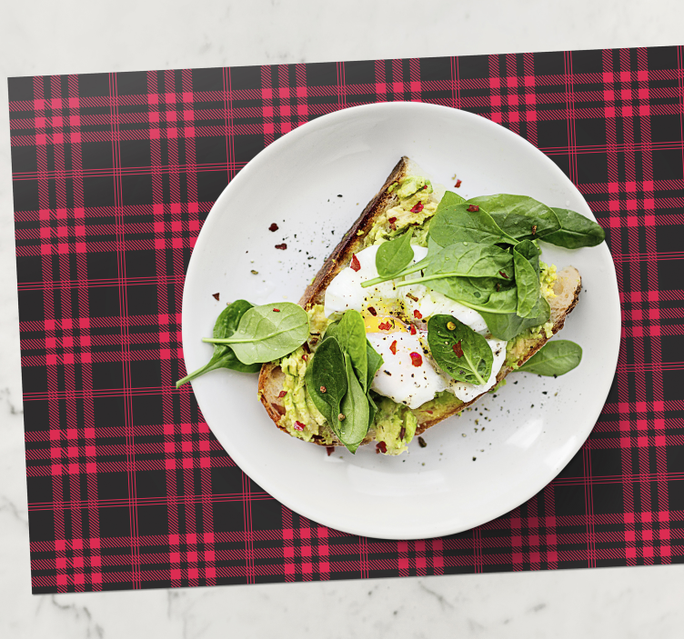 Piros kockás karácsonyi alátétek - TenStickers