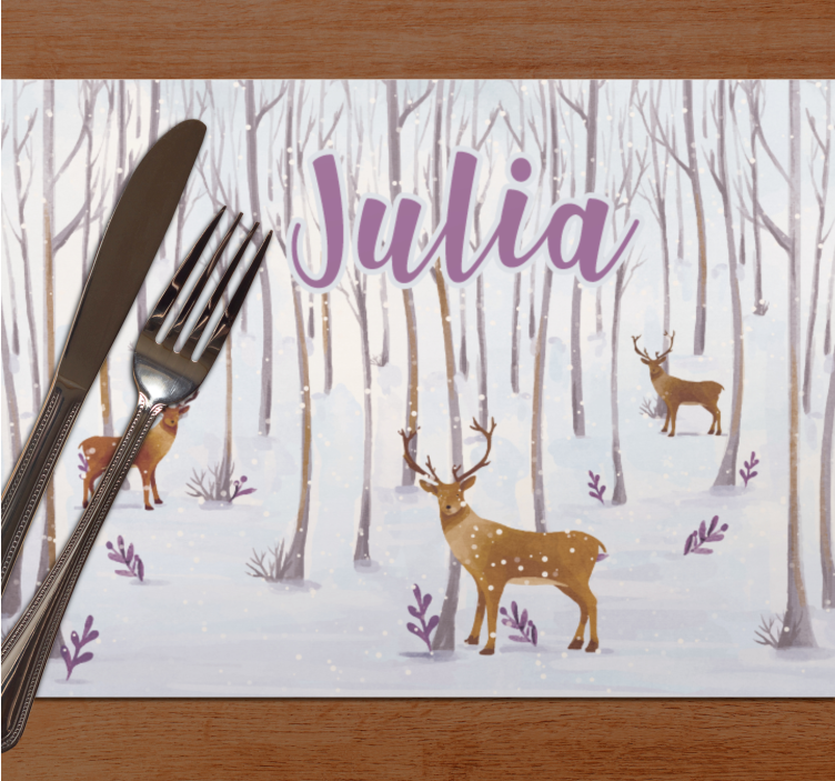 Skandináv téli erdei állatok tányéralátétek - TenStickers