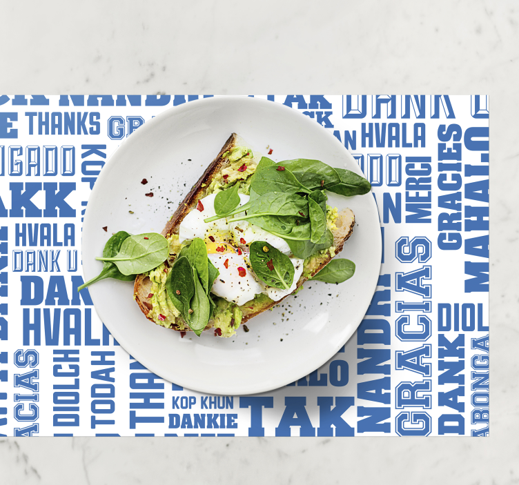 Sok nyelven köszönöm az éttermi alátéteket - TenStickers