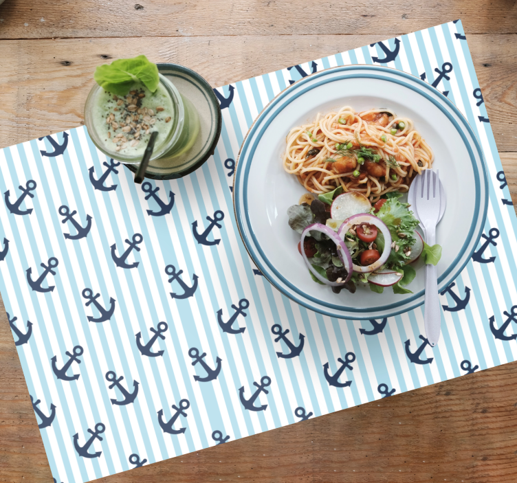 Sötétkék függőleges csíkos mintás helytakarók - TenStickers