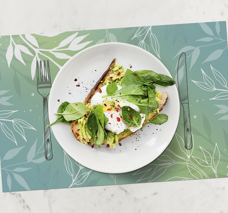 Tányér és evőeszközök akvarell terítékkel - TenStickers