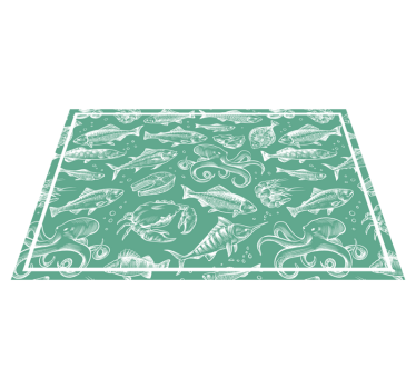Vázlat hal kézzel felhívni hal vinyl placemats - TenStickers