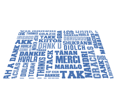 Sok nyelven köszönöm az éttermi vinyl terítékeket - TenStickers