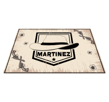 Cowboy kalap névvel ellátott vinyl placemats - TenStickers