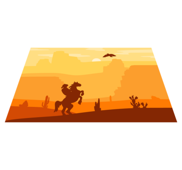 Siluett cowboy jelenet tányéralátétek eredeti - TenStickers